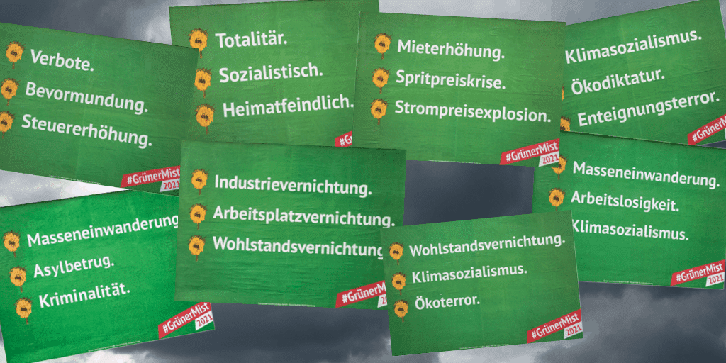 Paukenschlag im Wahlkampf: Bundesweite Plakataktion gegen „grünen Mist