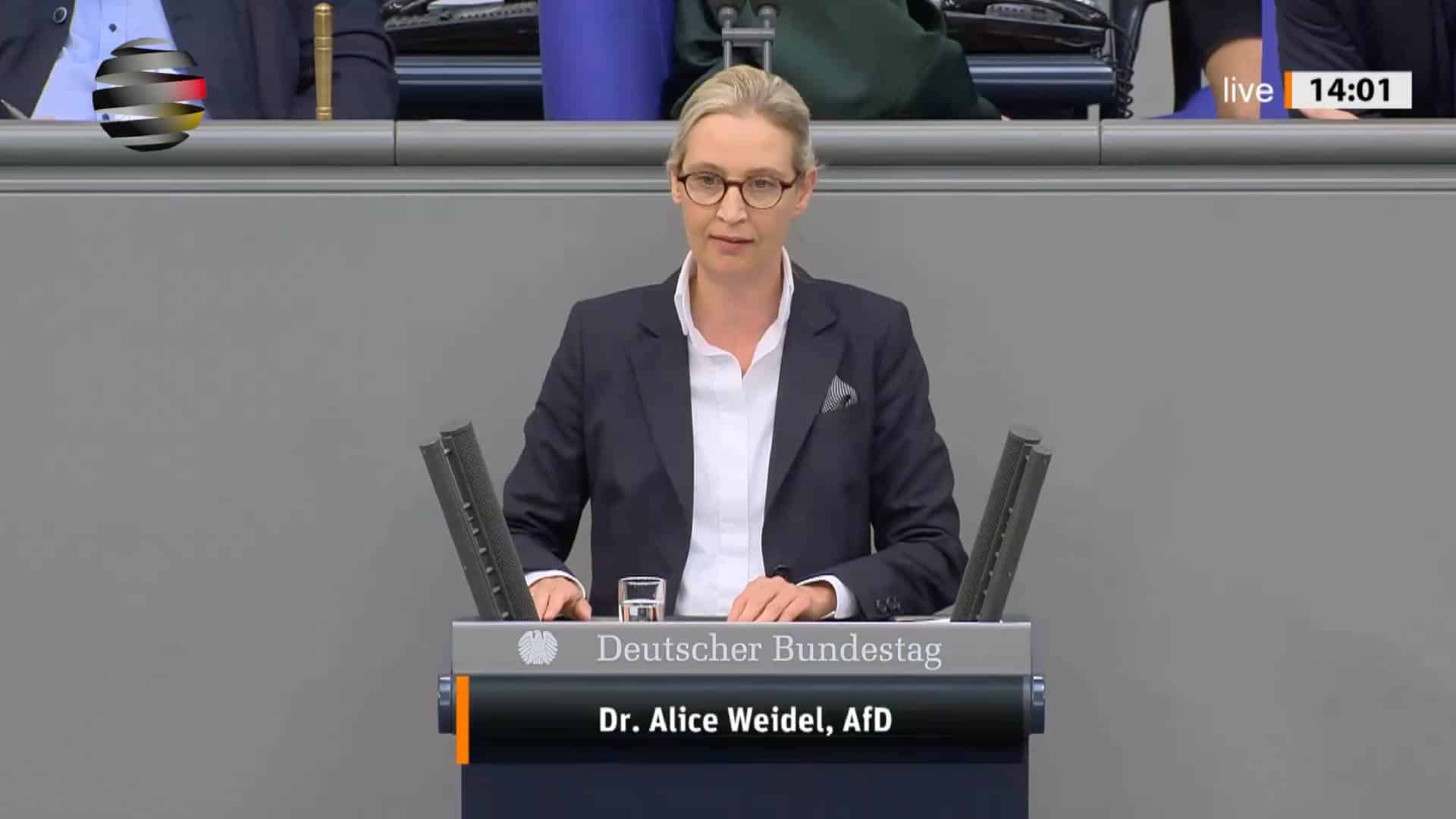 Alice Weidel (AfD): „Handeln Sie zum Besten des eigenen Volkes – Suchen Sie den Weg zum Frieden!“ Alice Weidel (AfD): „Handeln Sie zum Besten des eigenen Volkes – Suchen Sie den Weg zum Frieden!“