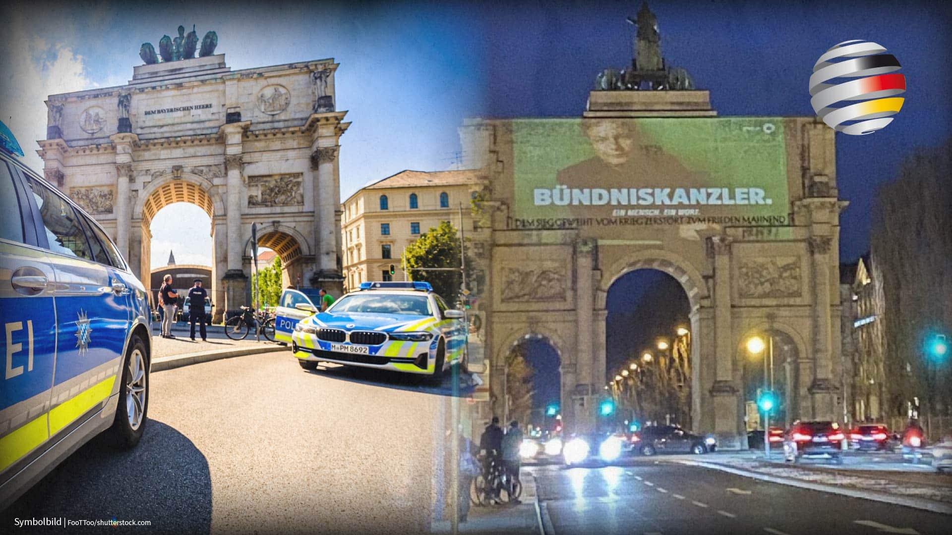 Wahlkampf: Polizei stoppt nicht genehmigten Habeck-Größenwahn am Münchner Siegestor