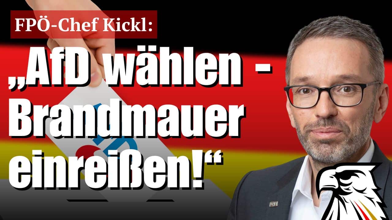 FPÖ-Chef Kickl: „AfD wählen — Brandmauer einreißen!“ FPÖ-Chef Kickl: „AfD wählen — Brandmauer einreißen!“
