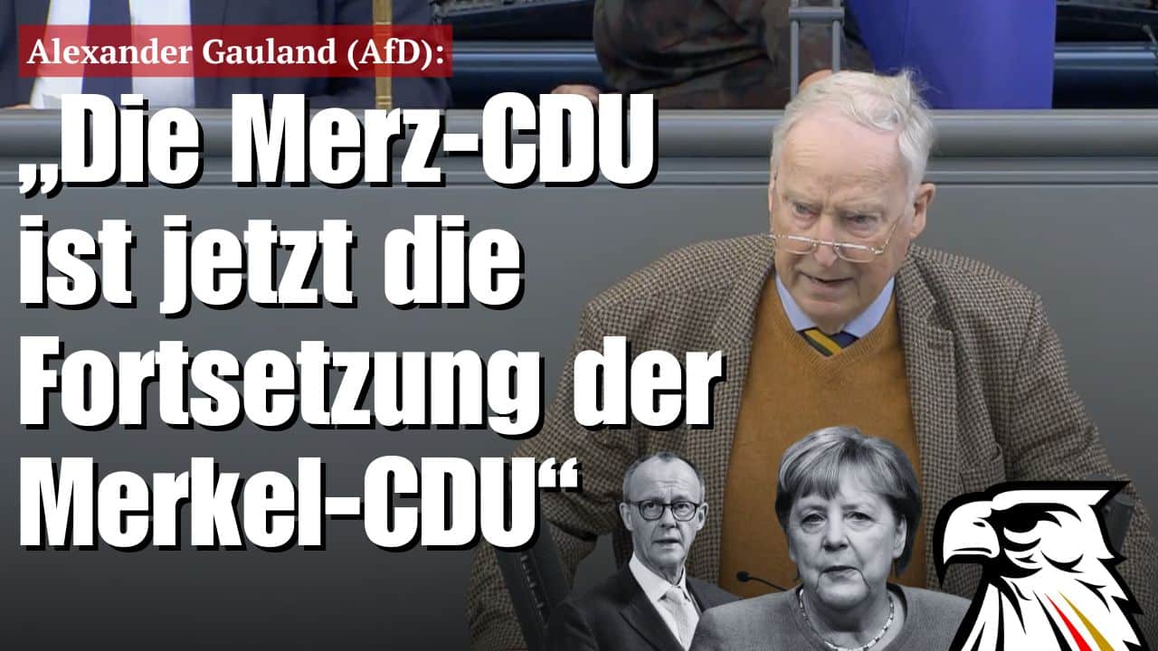 Alexander Gauland (AfD): „Die Merz-CDU ist jetzt die Fortsetzung der Merkel-CDU“ Alexander Gauland (AfD): „Die Merz-CDU ist jetzt die Fortsetzung der Merkel-CDU“