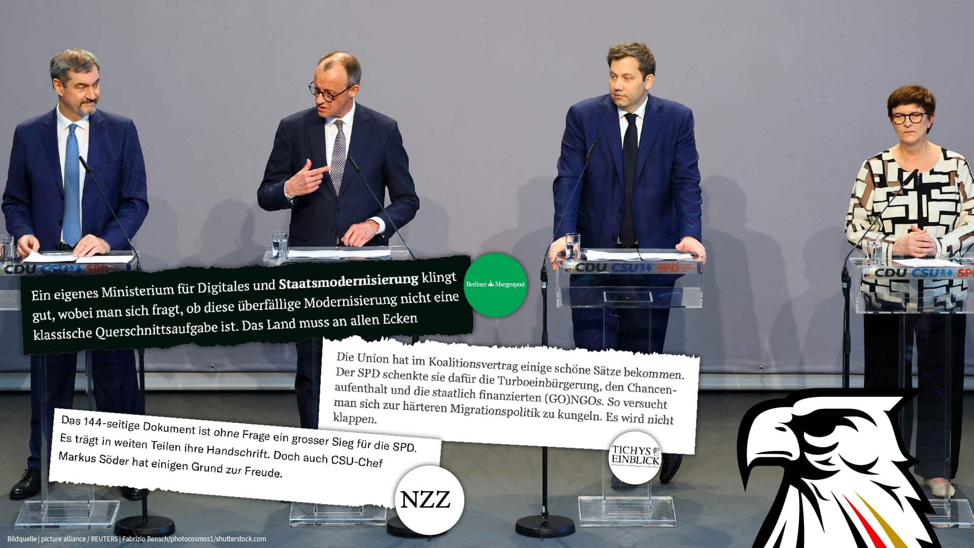 Medien-Stimmen zum schwarz-roten Koalitionsvertrag: „Ein großer Sieg für die SPD!“