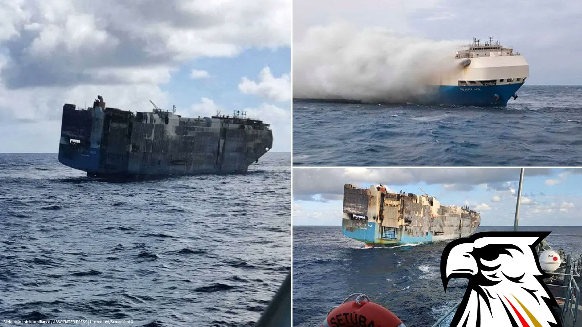 Nach E-Auto-Feuer: Riesen-Geisterschiff vor Alaska völlig ausgebrannt Nach E-Auto-Feuer: Riesen-Geisterschiff vor Alaska völlig ausgebrannt