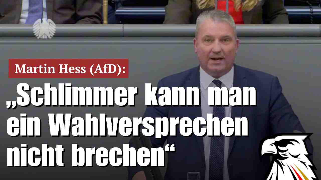 Martin Hess (AfD): „Schlimmer kann man ein Wahlversprechen nicht brechen“