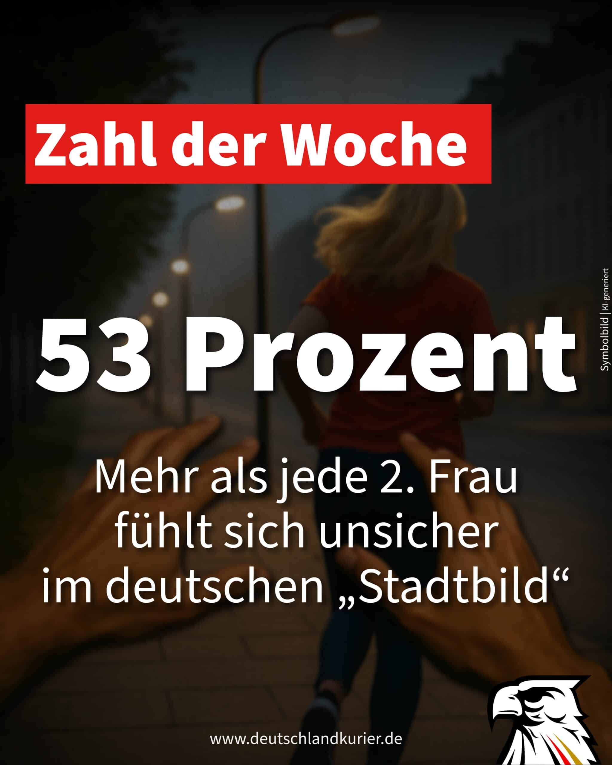 53 Prozent -Mehr als jede 2. Frau fühlt sich unsicher im deutschen „Stadtbild“