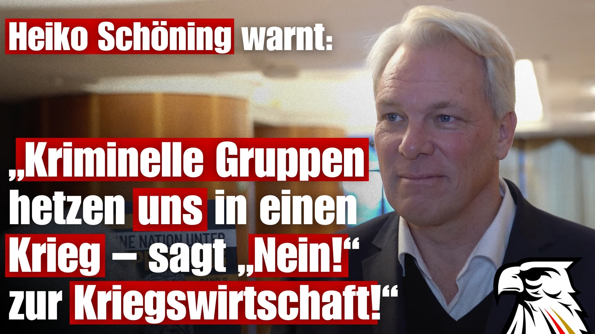 Heiko Schöning warnt: „Kriminelle Gruppen hetzen uns in einen Krieg – sagt „Nein!“ zur Kriegswirtschaft!“