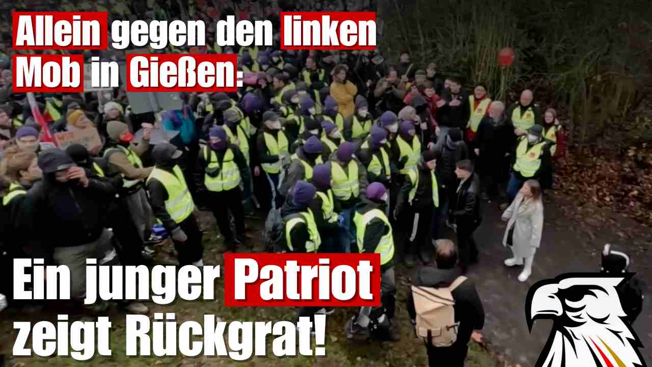 Allein gegen den linken Mob in Gießen: Ein junger Patriot zeigt Rückgrat! | Exklusiv-Interview mit Eduard Stumpf (AfD-NRW)