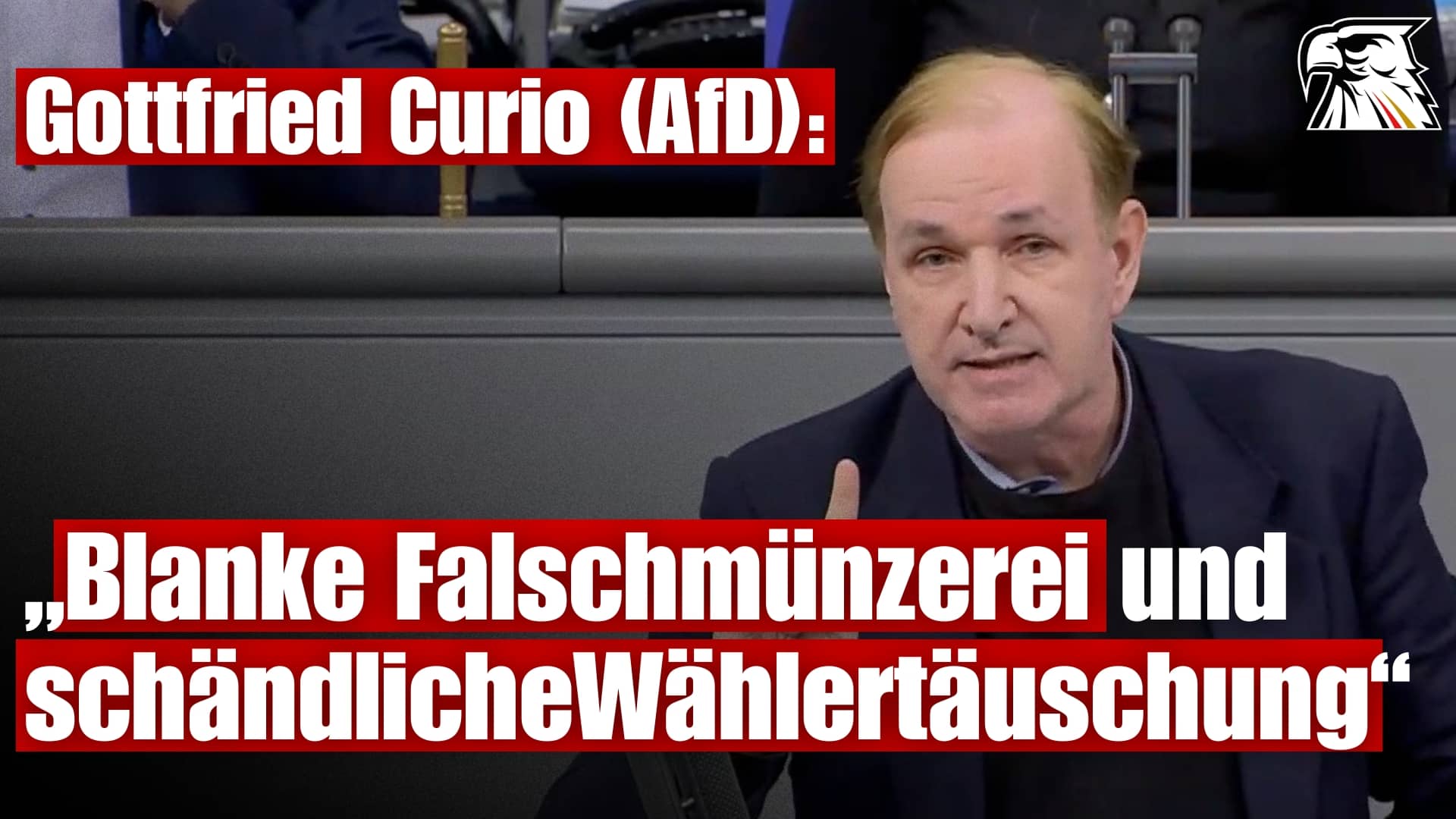 Gottfried Curio (AfD): „Blanke Falschmünzerei und schändliche Wählertäuschung“ Gottfried Curio (AfD): „Blanke Falschmünzerei und schändliche Wählertäuschung“